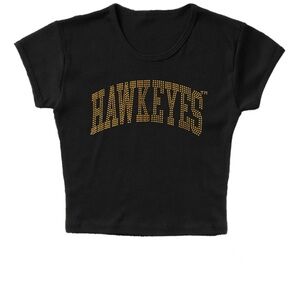 Recess Apparel University of Iowa Hawkeyes Rhinestone Baby Tee